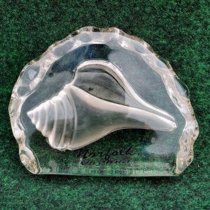 Glass Paperweight Norfolk Virginia Seashell 4in Beach Ocean Sunny
